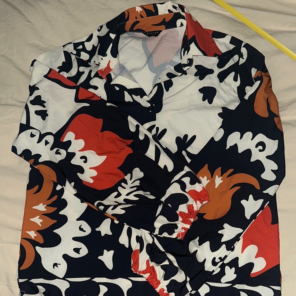 Beulah Black and Red Button Down Shirt & shorts set